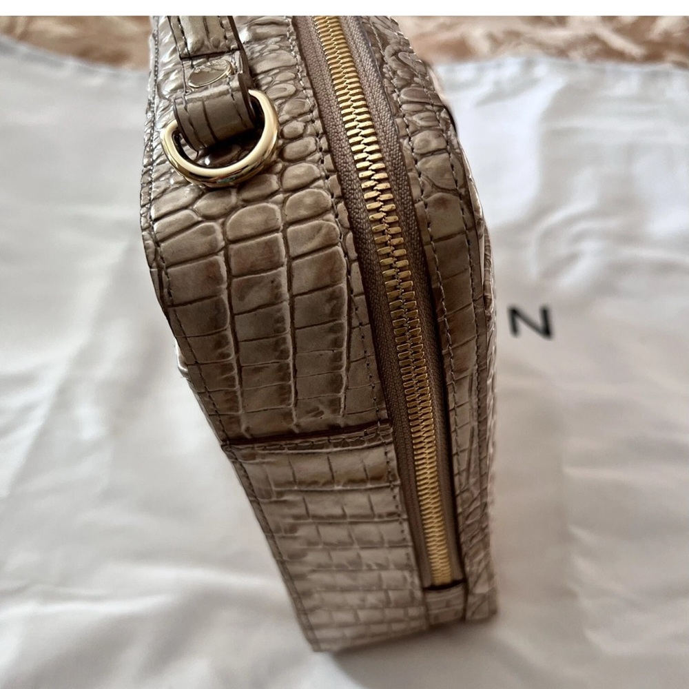 Brahmin Evie Crocodile-Embossed Crossbody Bag in Cream - Picture 5 of 10
